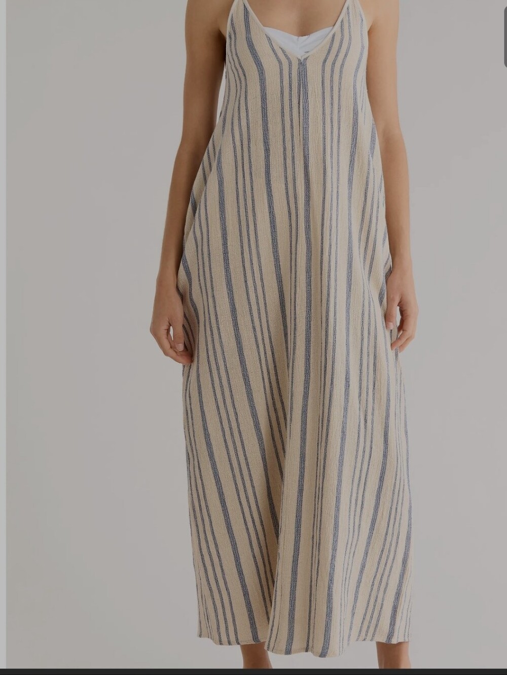 Elan Stripe Sleeveless Resort Wear Cover-Up Maxi Dress